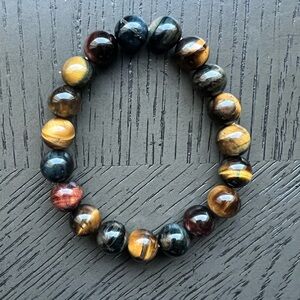 Rainbow tiger eye bracelet 10mm SIZE 6.5’